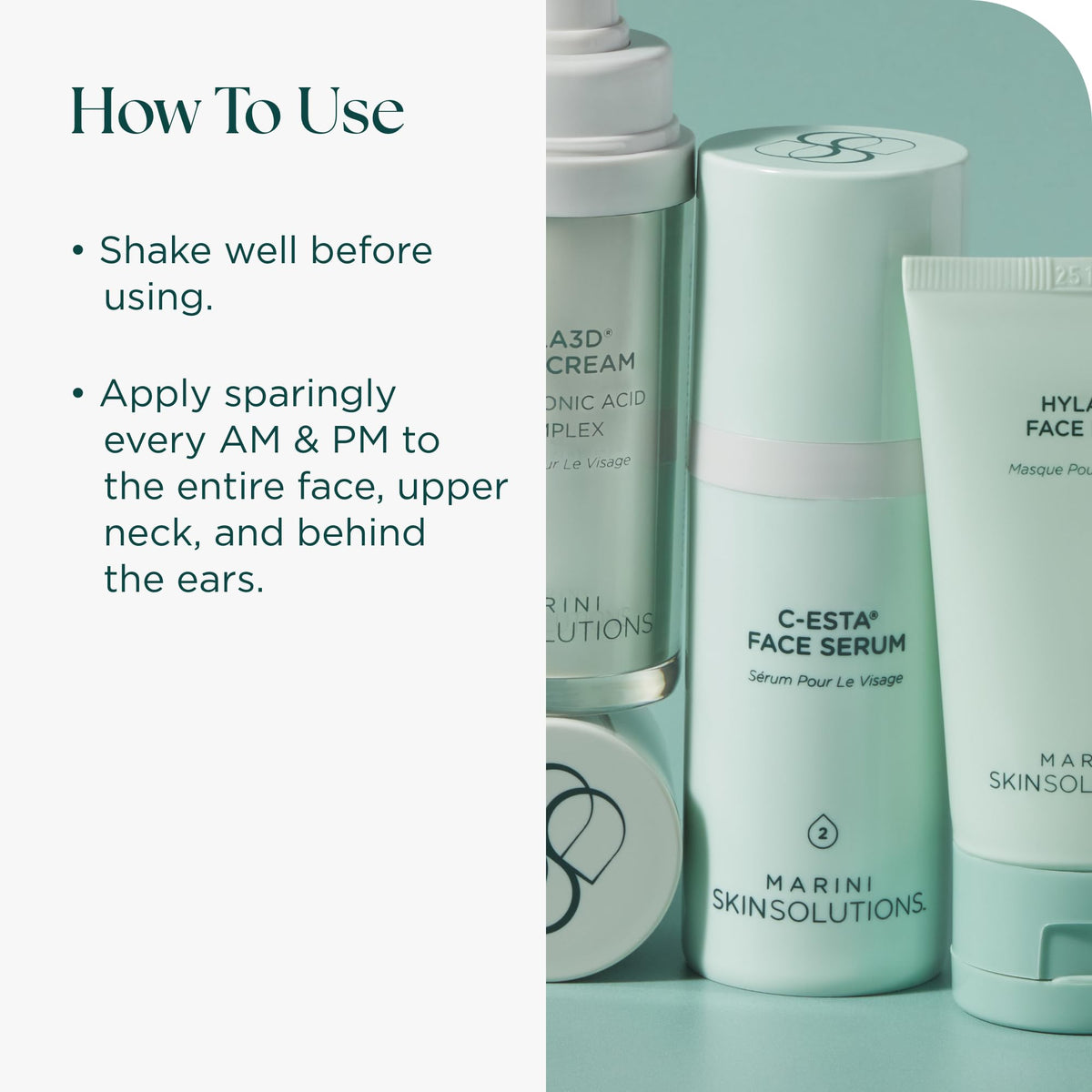 Marini SkinSolutions bottle in hand showing 1 fl oz size for scale and portability