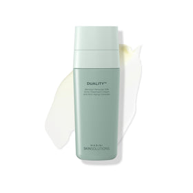 Marini SkinSolutions front packaging showing dual-chamber pump for combined acne and anti-aging benefits