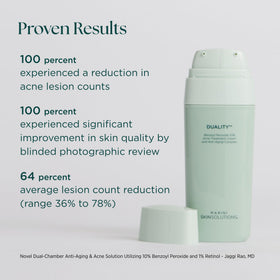 Marini SkinSolutions ingredient panel label highlighting active benzoyl peroxide and retinol benefits