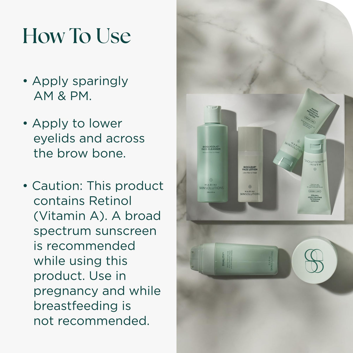 Marini SkinSolutions applying cream under eye for smoothness