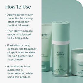 Marini SkinSolutions next to a ruler showing one fluid ounce scale