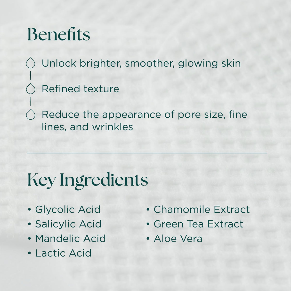 Marini SkinSolutions ingredient label view listing the four acids