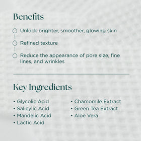 Marini SkinSolutions ingredient label view listing the four acids