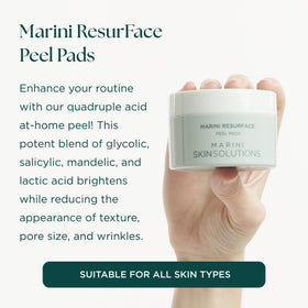 Marini SkinSolutions pad texture close-up highlighting exfoliant solution