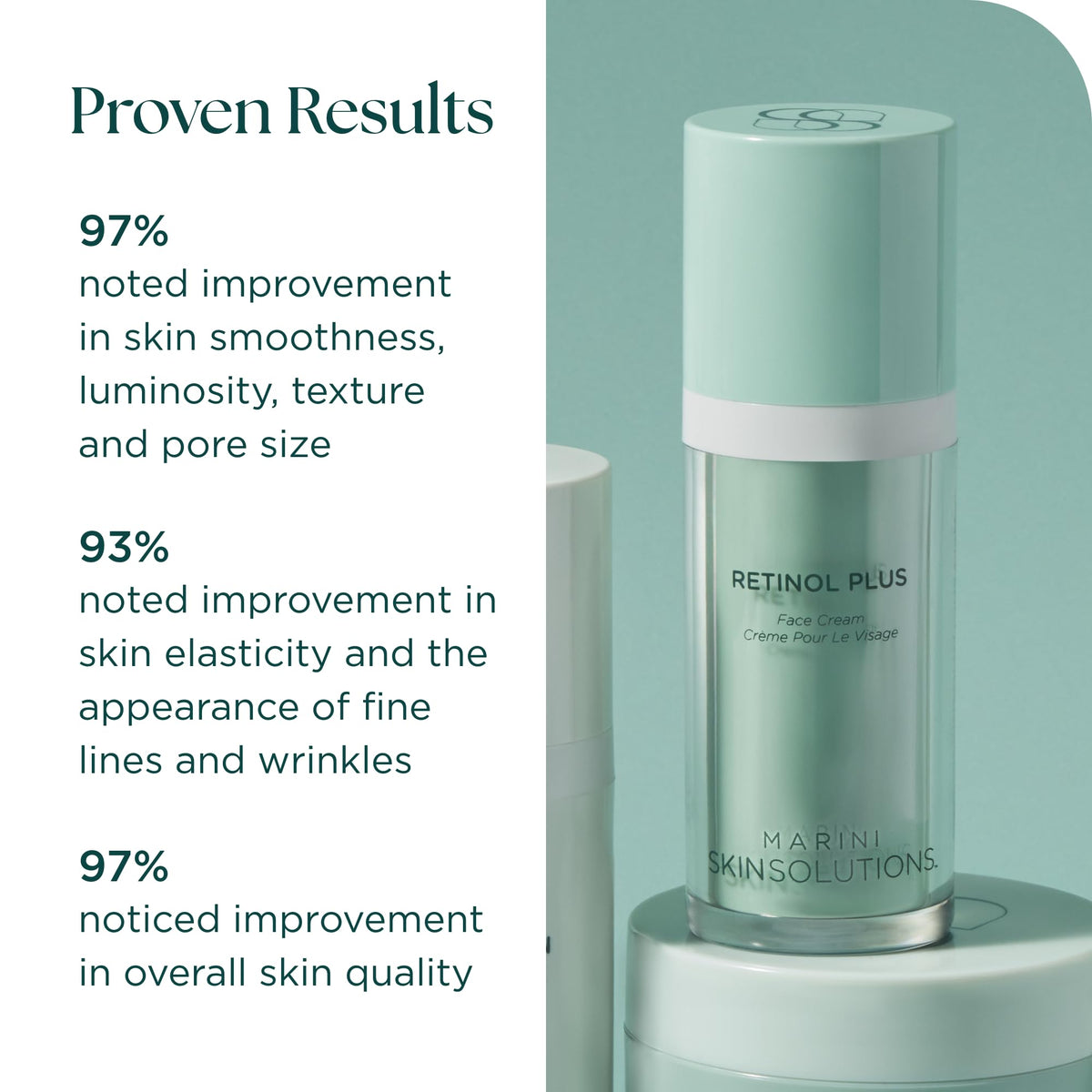 Marini SkinSolutions product in hand showing 1 fl oz scale