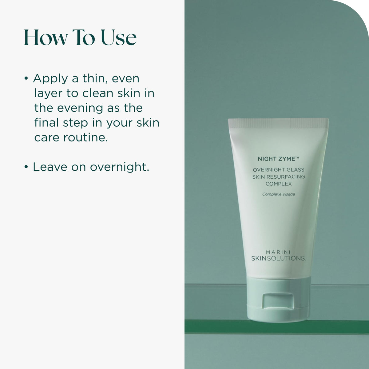 Marini SkinSolutions Night Zyme jar next to a ruler showing 1.7 oz scale for convenience