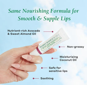 Mario Badescu texture swirl of balm showing creamy consistency for smooth lips