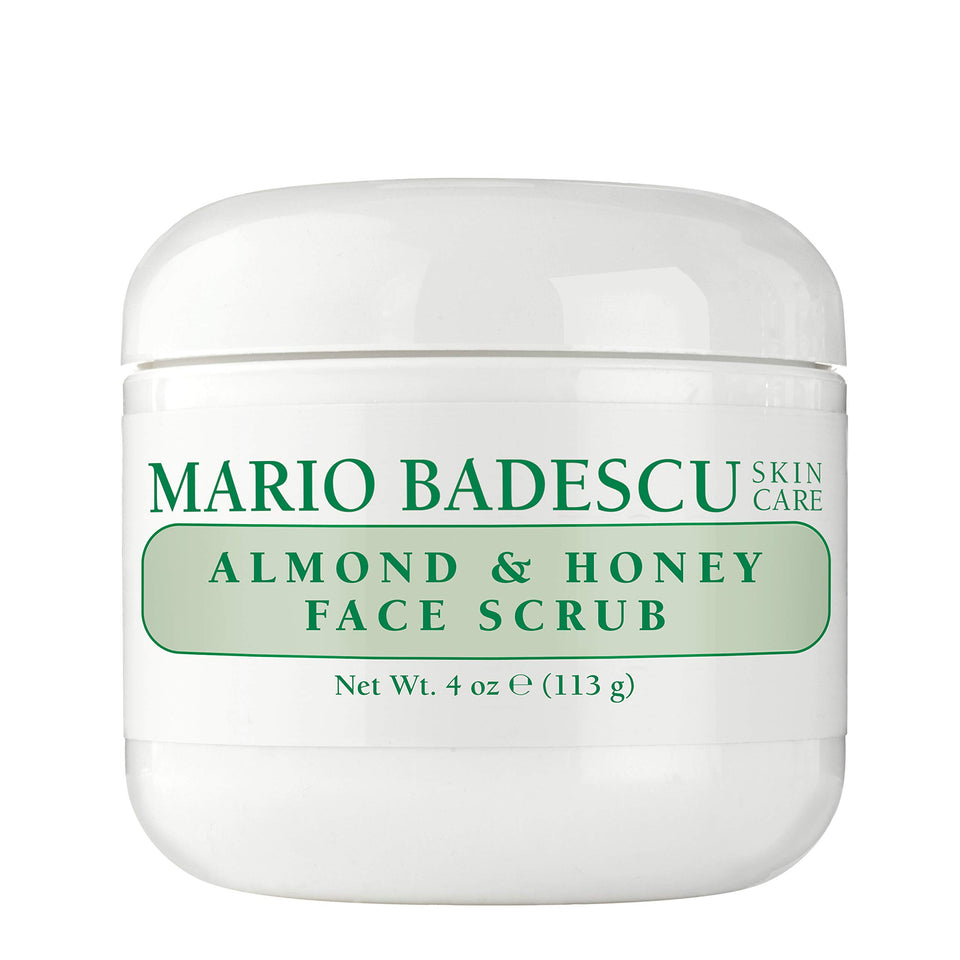 Mario Badescu jar front packaging showing label and 4 oz size, highlights gentle exfoliant