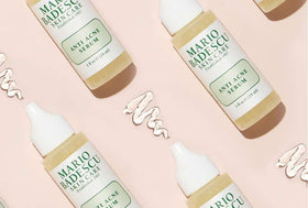 Mario Badescu serum in bathroom routine setting showing targeted nightly use for clearer skin