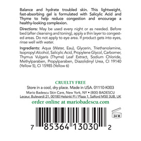 Mario Badescu pump dispensing gel-serum emphasizing controlled application and hygienic use