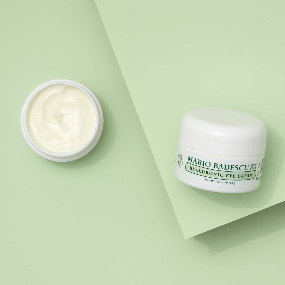 Mario Badescu application demonstration patting cream under eye