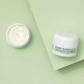 Mario Badescu application demonstration patting cream under eye