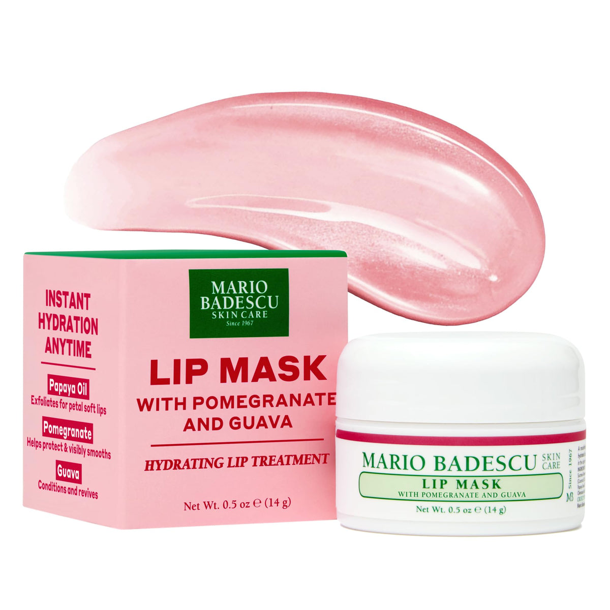 Mario Badescu applying lip mask at night finger swatch illustrating easy overnight application