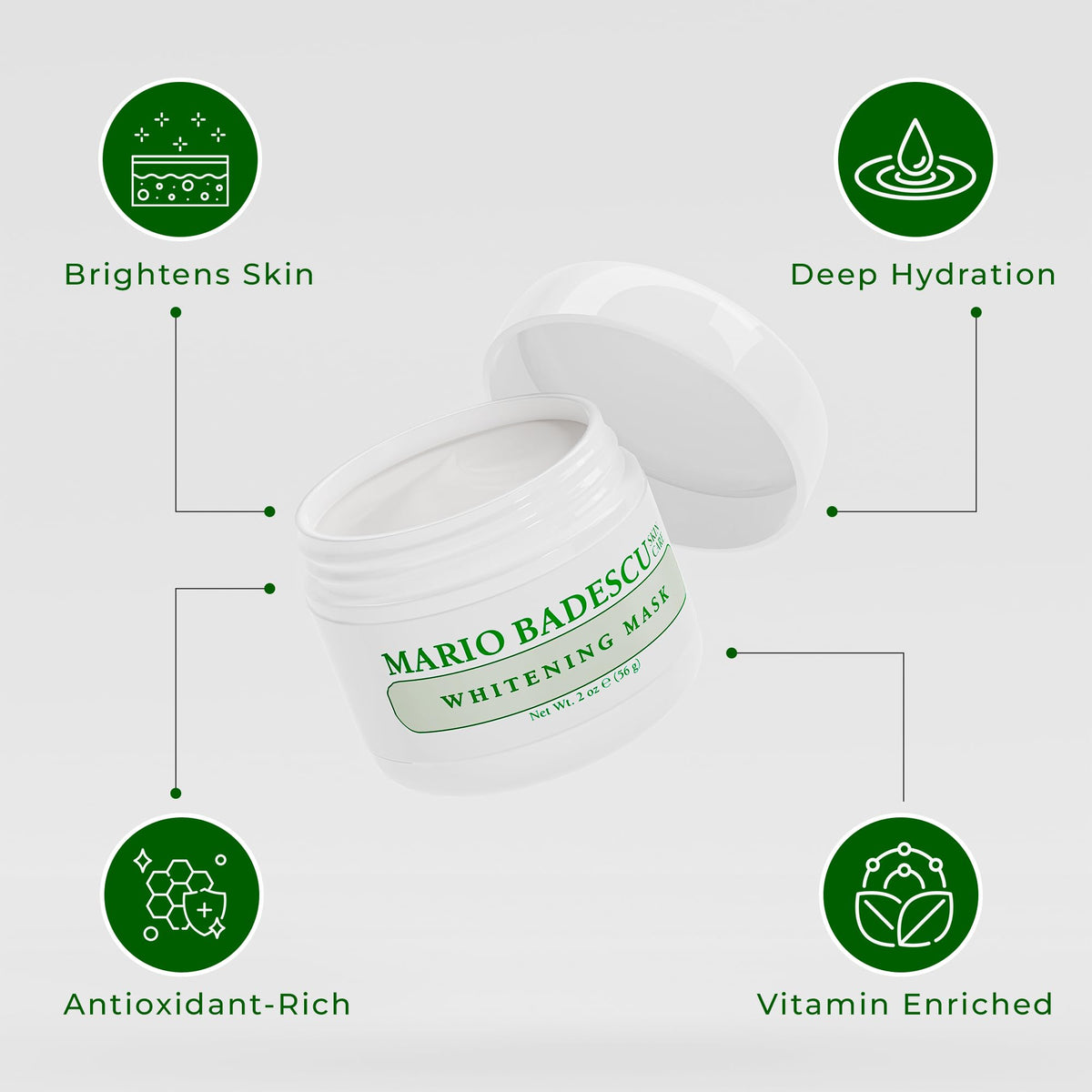 Mario Badescu applied on model's face demonstrating even coverage