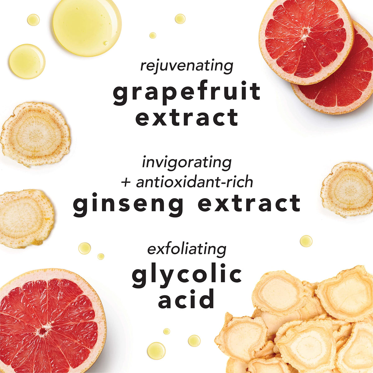 Mario Badescu ingredients close-up with grapefruit and ginseng for antioxidant boost