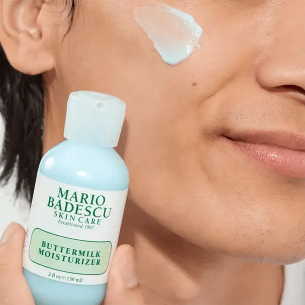 Mario Badescu texture close-up of creamy buttermilk formula illustrating smooth hydration