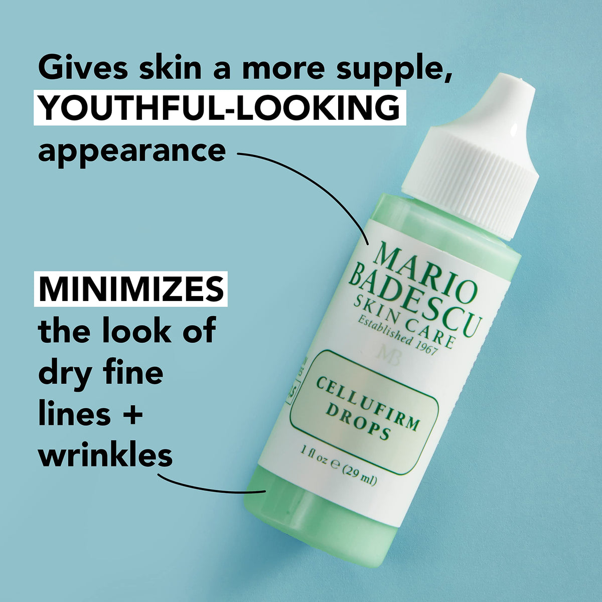 Mario Badescu ingredient display with collagen vial highlighting protein-rich formulation