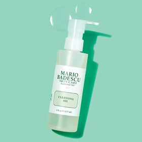 Mario Badescu pump dispensing oil illustrating easy one to two pump dosing benefit