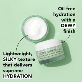 Mario Badescu cream on fingers demonstrating lightweight spread