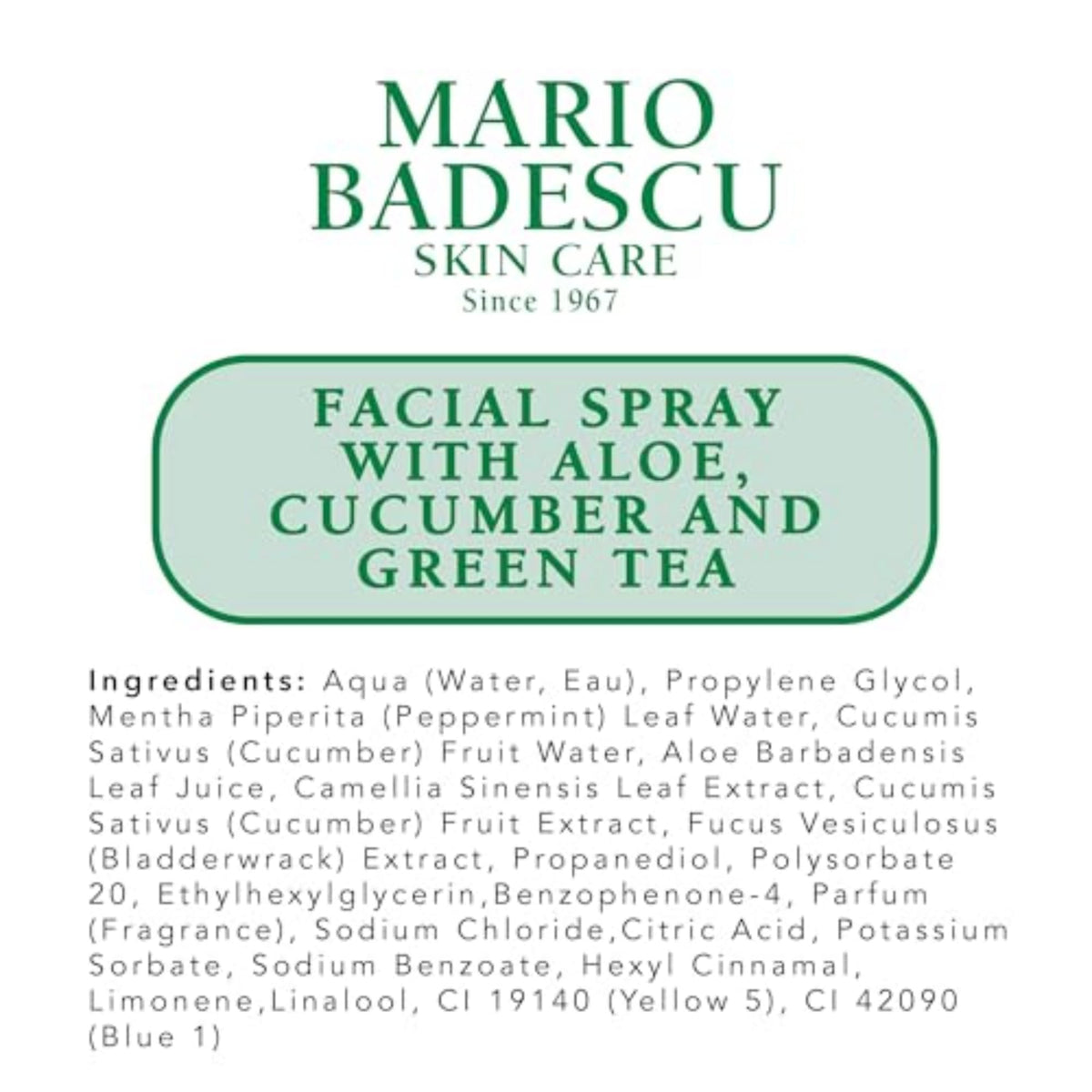 Mario Badescu cucumber and aloe flatlay illustrating botanical soothing properties