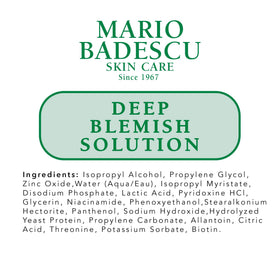 Mario Badescu product label close-up highlighting active ingredients