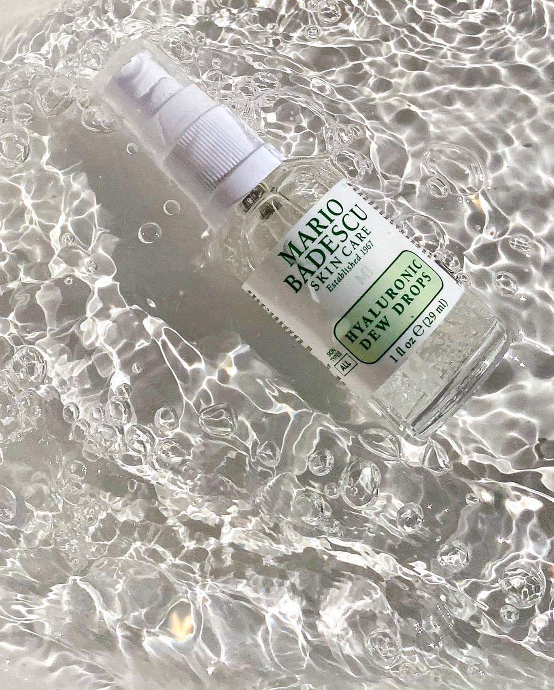 Mario Badescu applied on hand showing quick absorption and dewy, non-greasy result