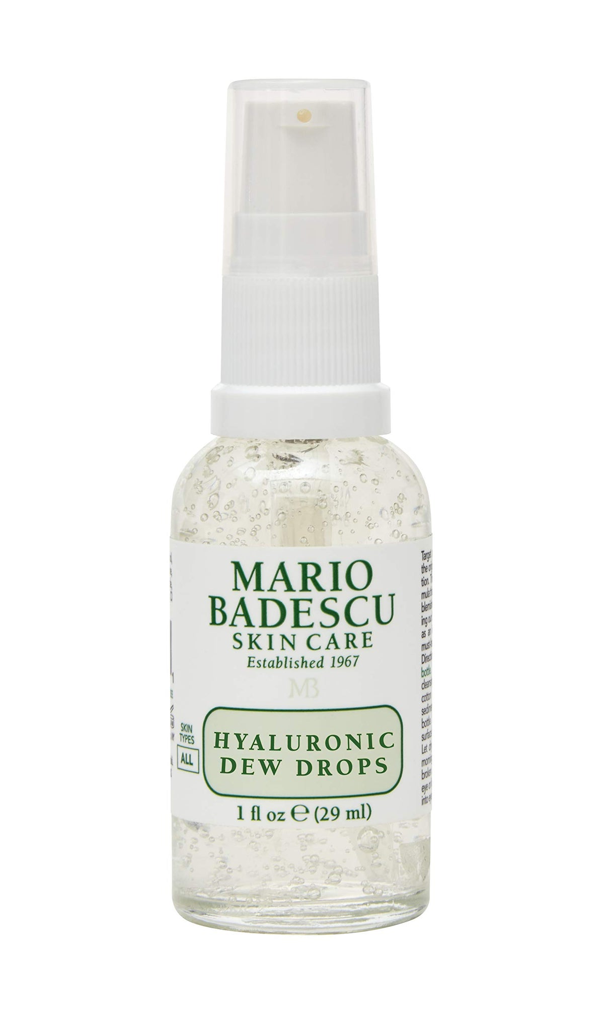 Mario Badescu bottle front view showing sleek packaging and lightweight hydration benefit