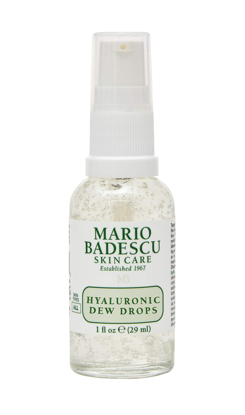 Mario Badescu bottle front view showing sleek packaging and lightweight hydration benefit