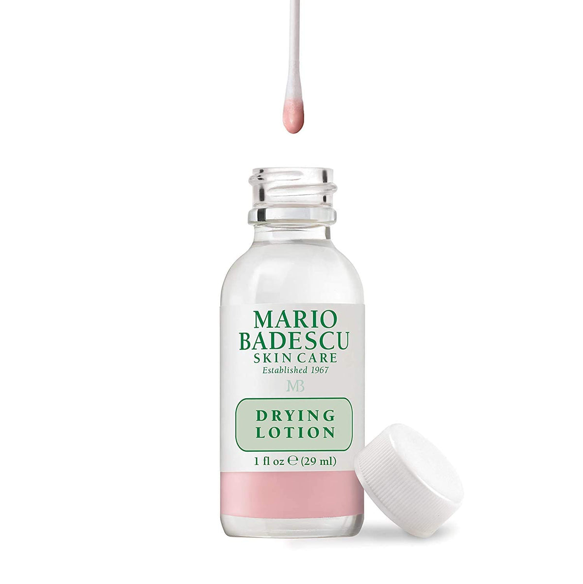 Mario Badescu Drying Lotion pink sediment close-up highlighting concentrated active layer for targeted overnight use