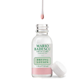 Mario Badescu Drying Lotion pink sediment close-up highlighting concentrated active layer for targeted overnight use