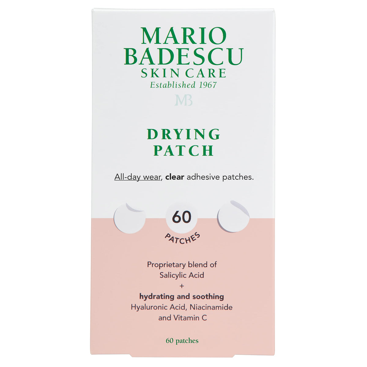 Mario Badescu front packaging showing clear patch benefits