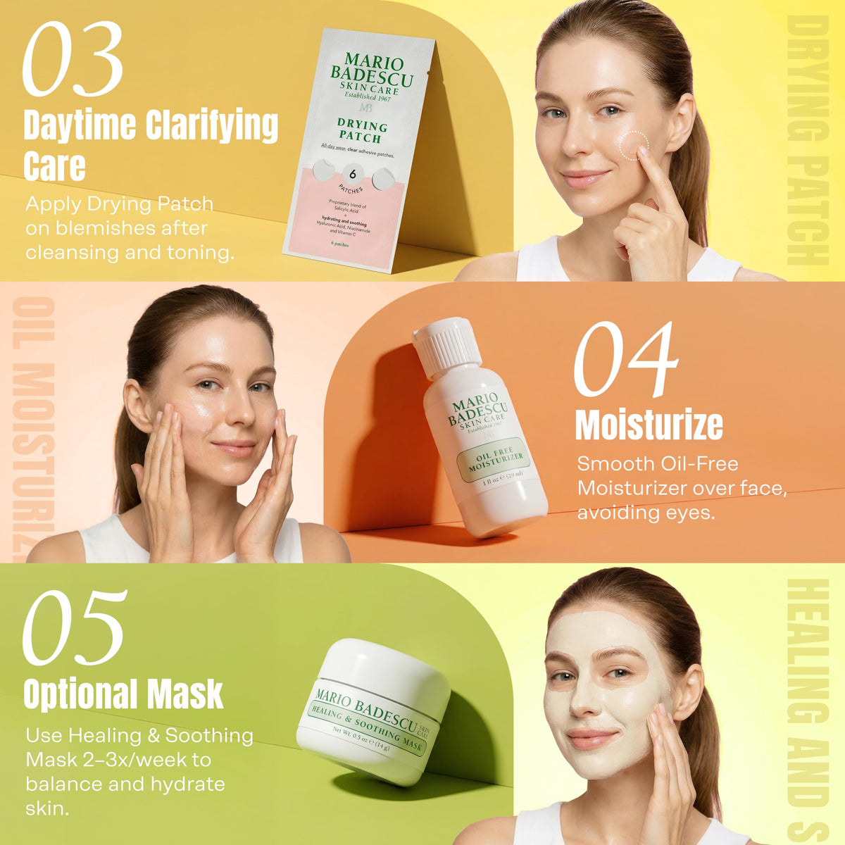 Mario Badescu Drying Patch applied on finger for discreet blemish protection