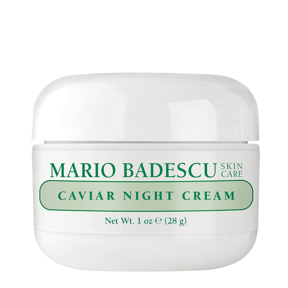 Mario Badescu front jar shot showing packaging and luxe night cream benefits