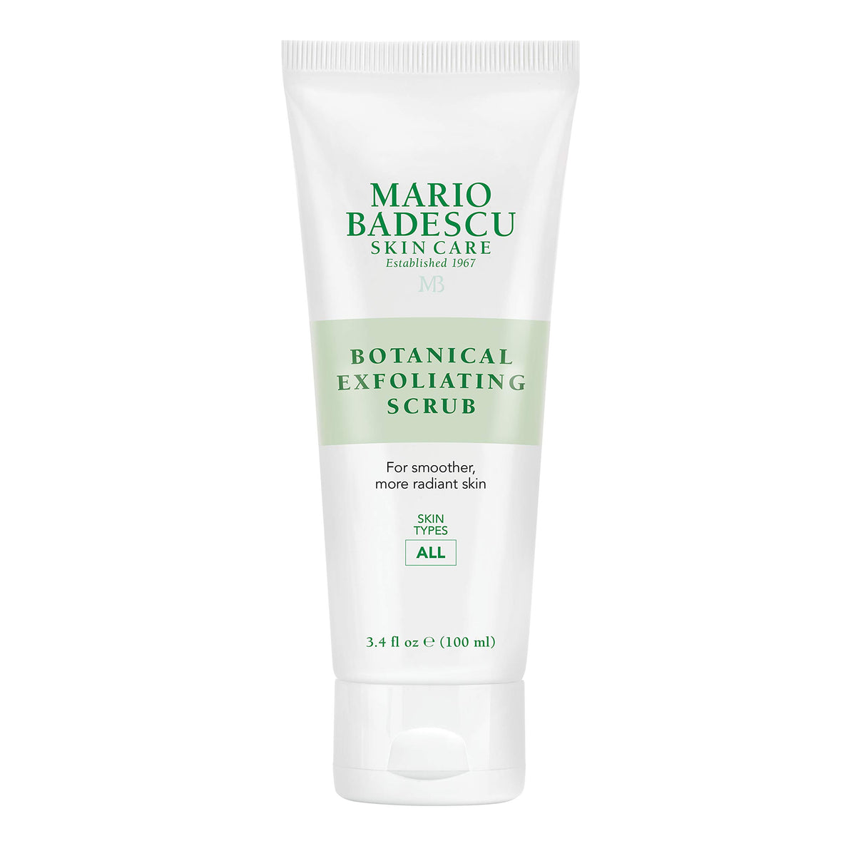 Mario Badescu front packaging showing botanical exfoliating scrub for clear skin