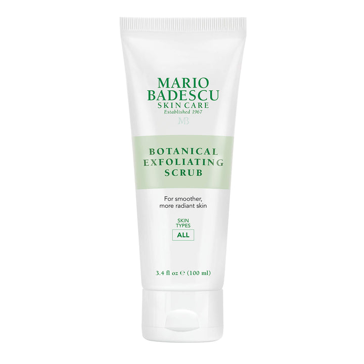 Mario Badescu front packaging showing botanical exfoliating scrub for clear skin