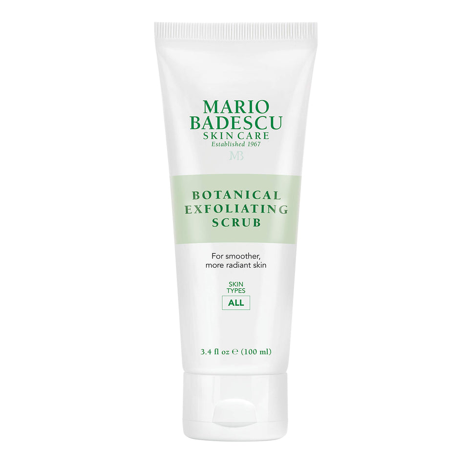 Mario Badescu front packaging showing botanical exfoliating scrub for clear skin