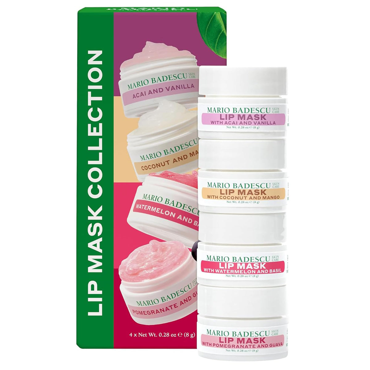 Mario Badescu front packaging showing all four jars and convenient gift presentation benefit