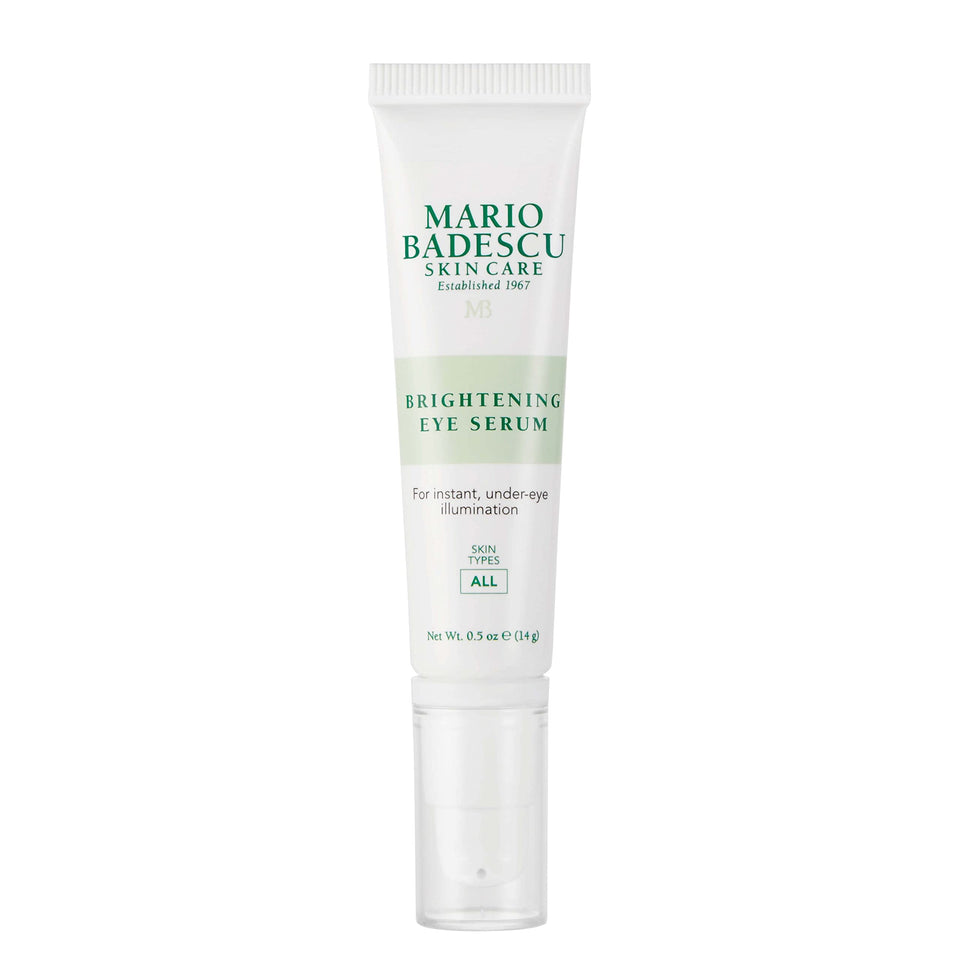 Mario Badescu front view of under-eye serum packaging showing product clarity benefit