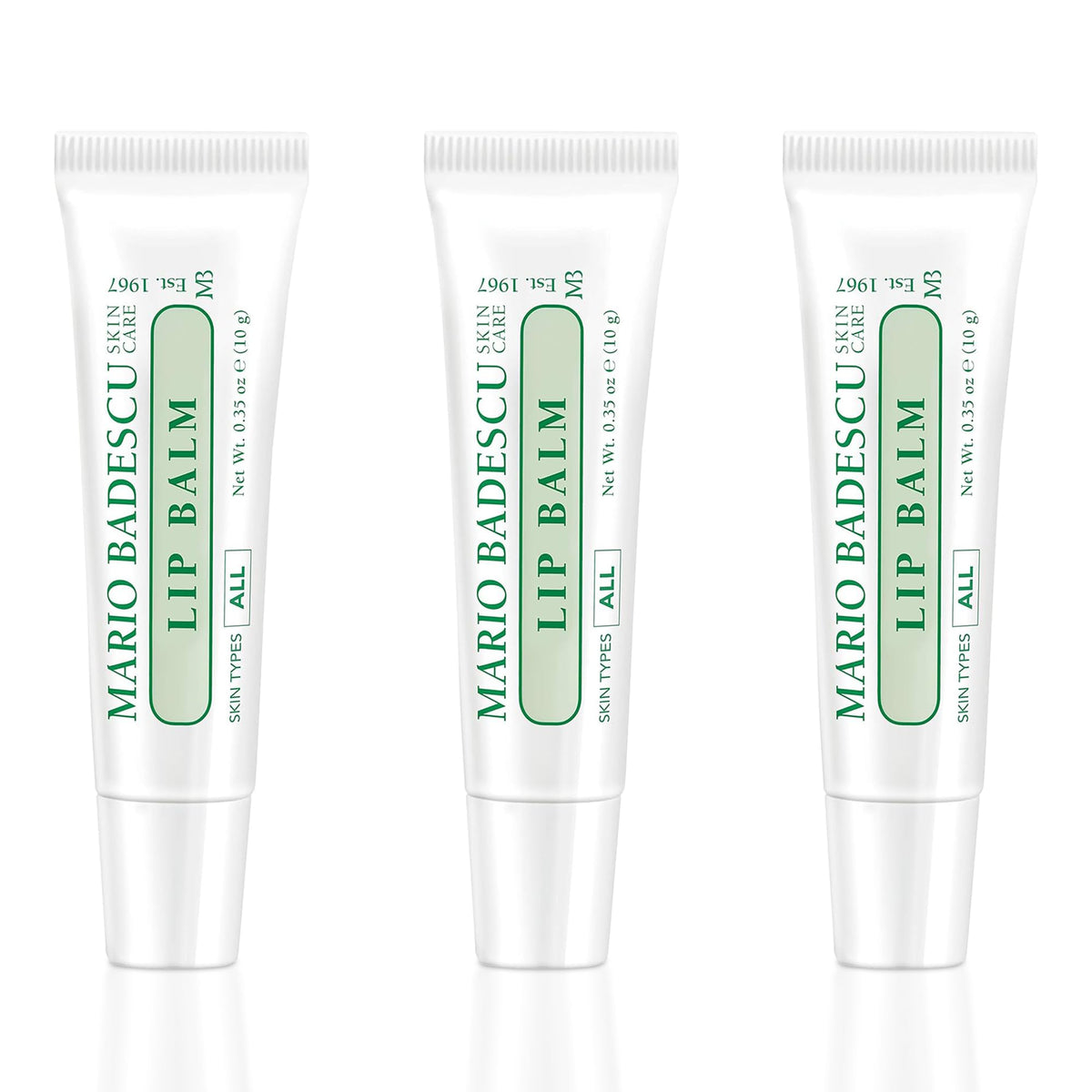 Mario Badescu front packaging showing three tubes and brand clarity benefits