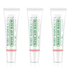 Mario Badescu front tube showing rose lip balm for portable hydration