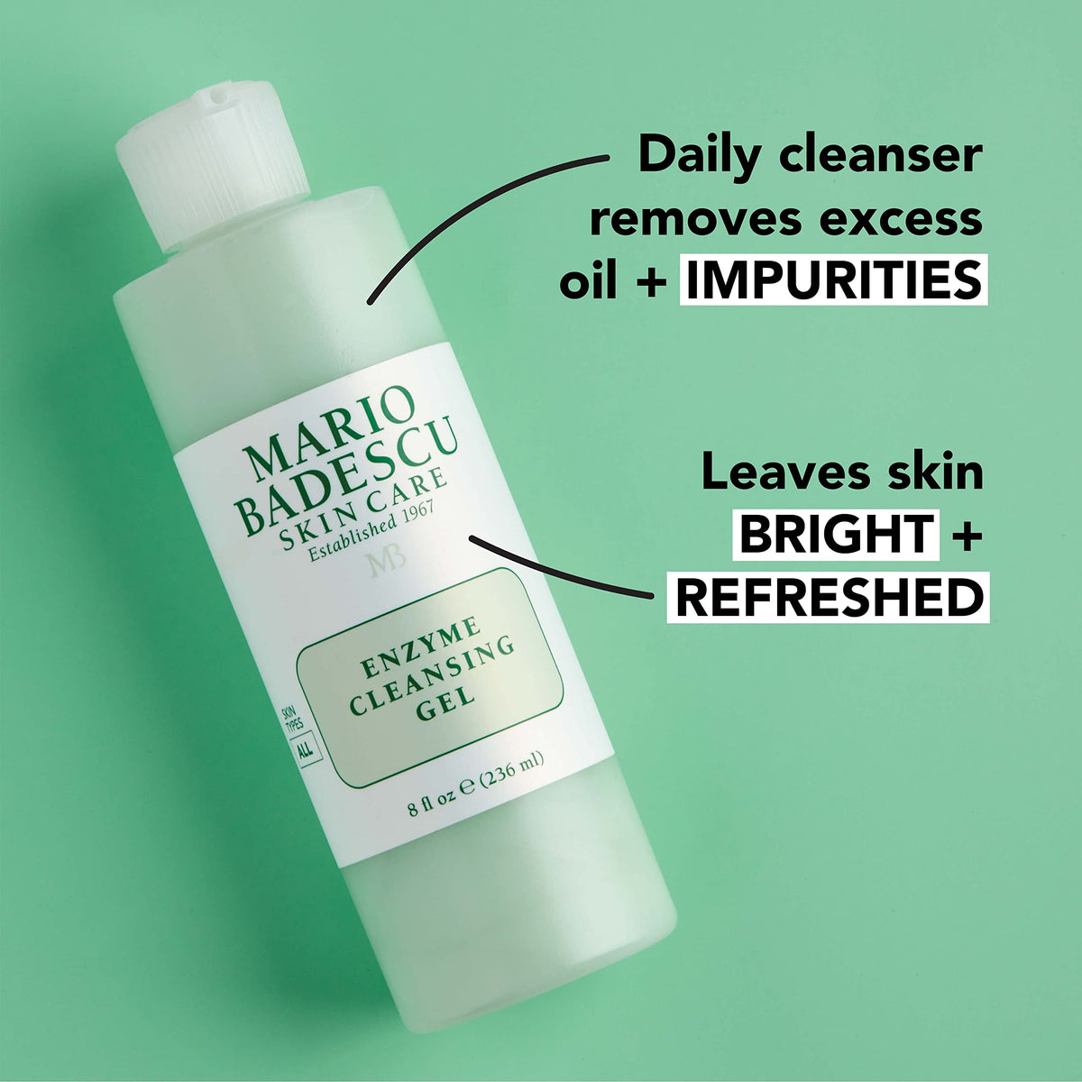 Mario Badescu gel being massaged onto wet skin, shows gentle cleansing action