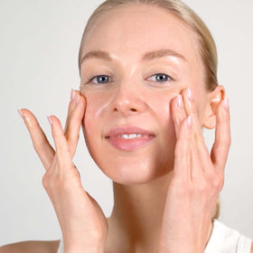 Mario Badescu gel texture close-up with ivory palm seeds revealing gentle polish