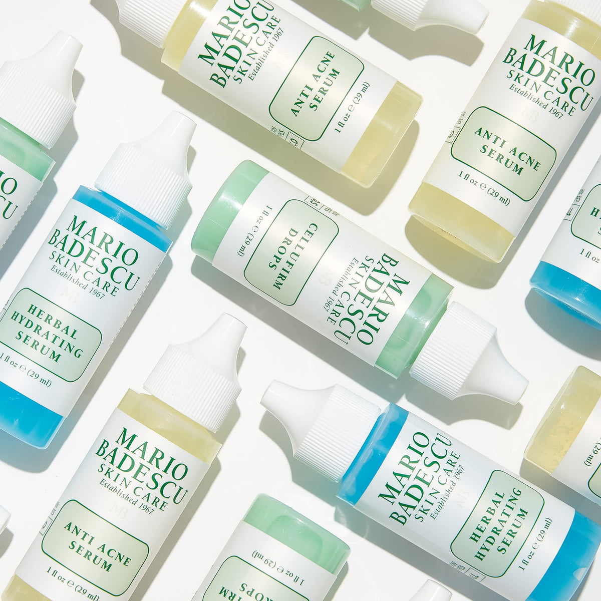 Mario Badescu bottle on bathroom shelf with skincare routine context and convenience