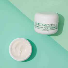Mario Badescu chamomile ingredient detail emphasizing soothing, calming action