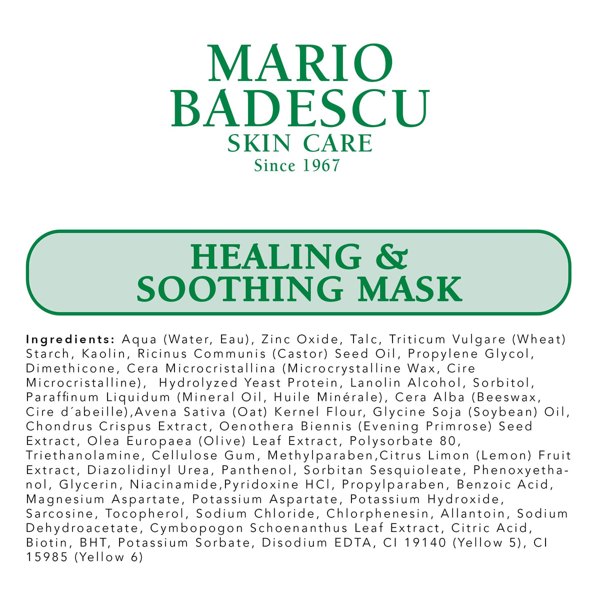 Mario Badescu jar with size and ingredients label showing transparency benefit