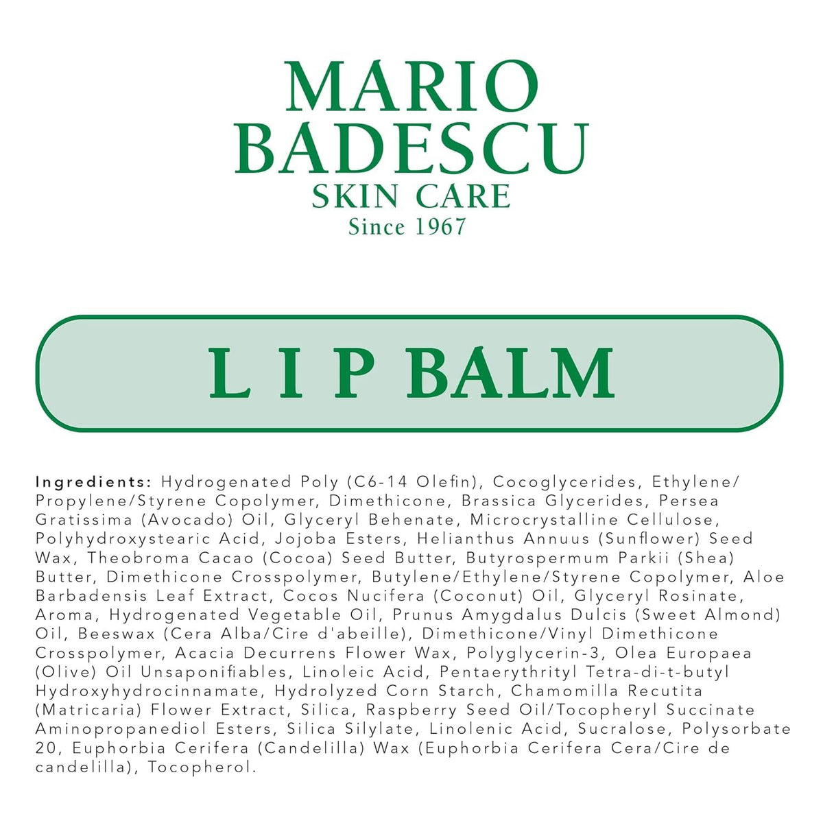 Mario Badescu label closeup highlighting ingredients and clean formulation