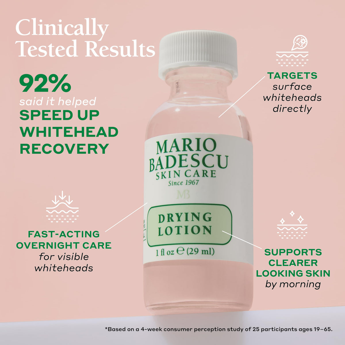 Mario Badescu lifestyle shot on bathroom counter suggesting daily use routine