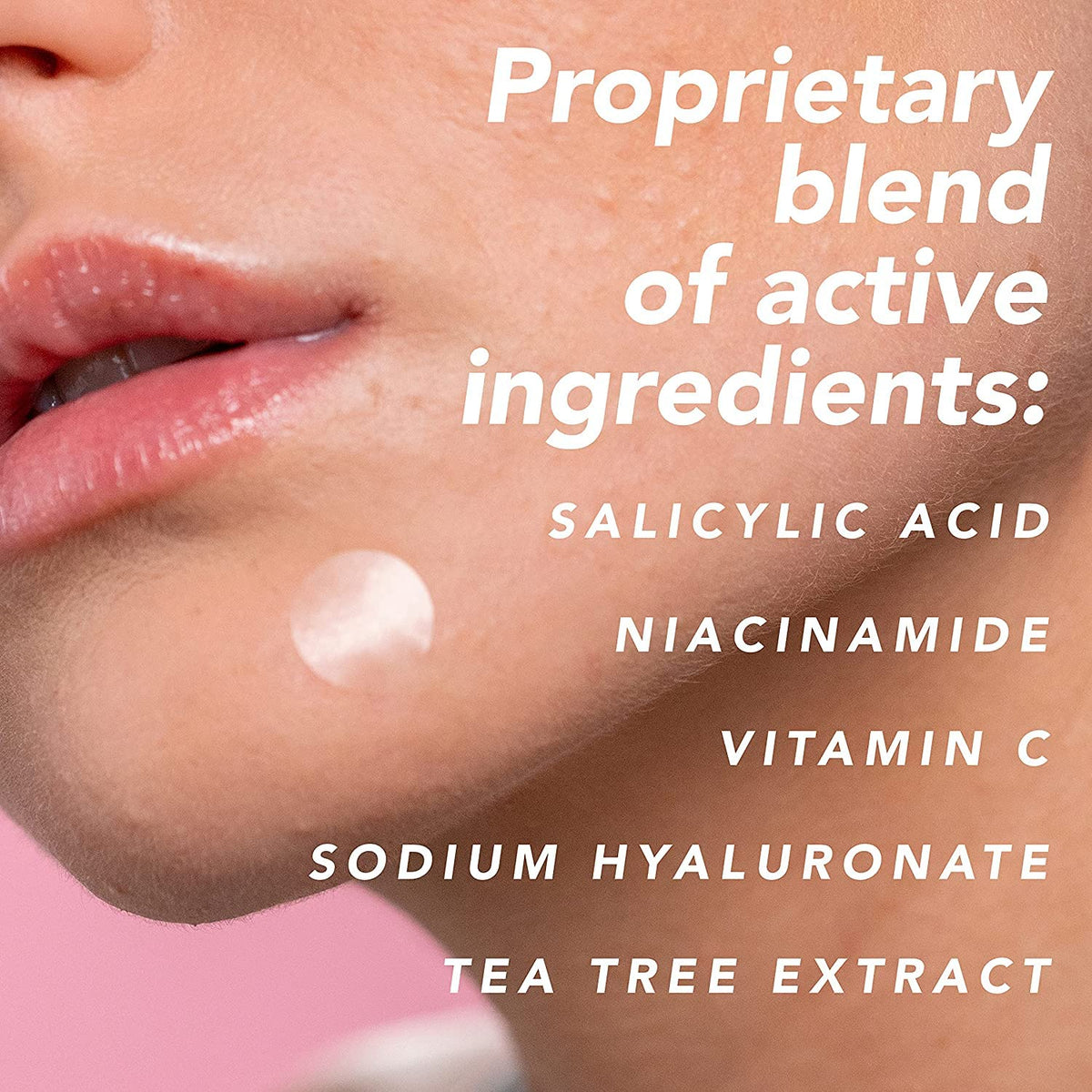 Cotton swab applying Mario Badescu Drying Lotion to a blemish illustrating precise, hygienic spot application