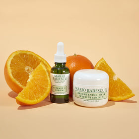 Mario Badescu mask applied on cheek demonstrating pore-clearing and refining effect