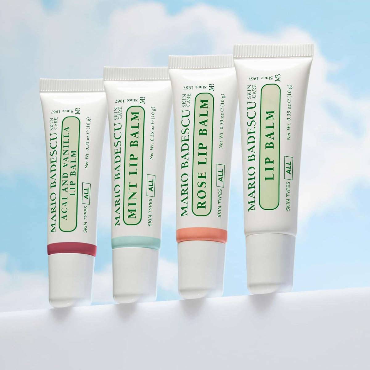 Mario Badescu lip balm on nightstand as part of a bedtime lip repair routine